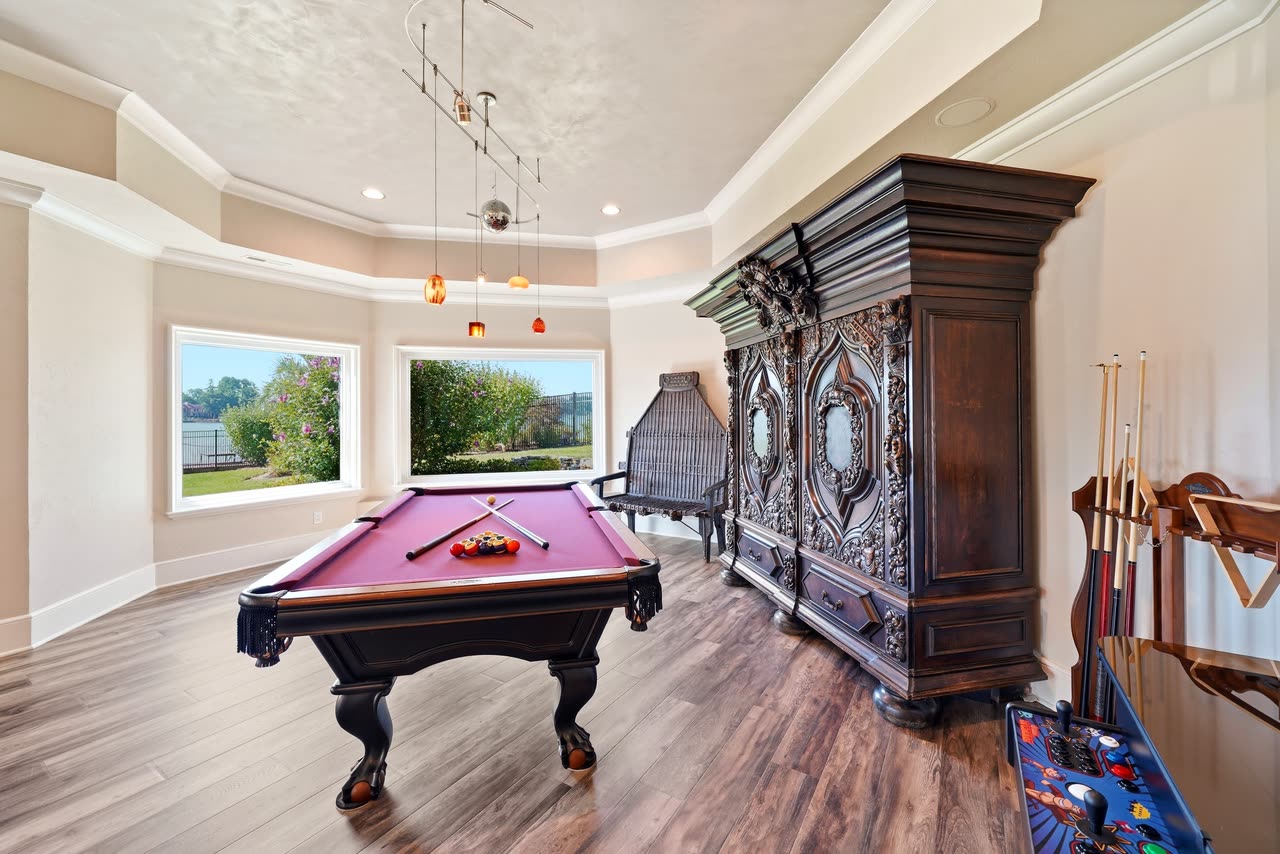 Lower level billiards room