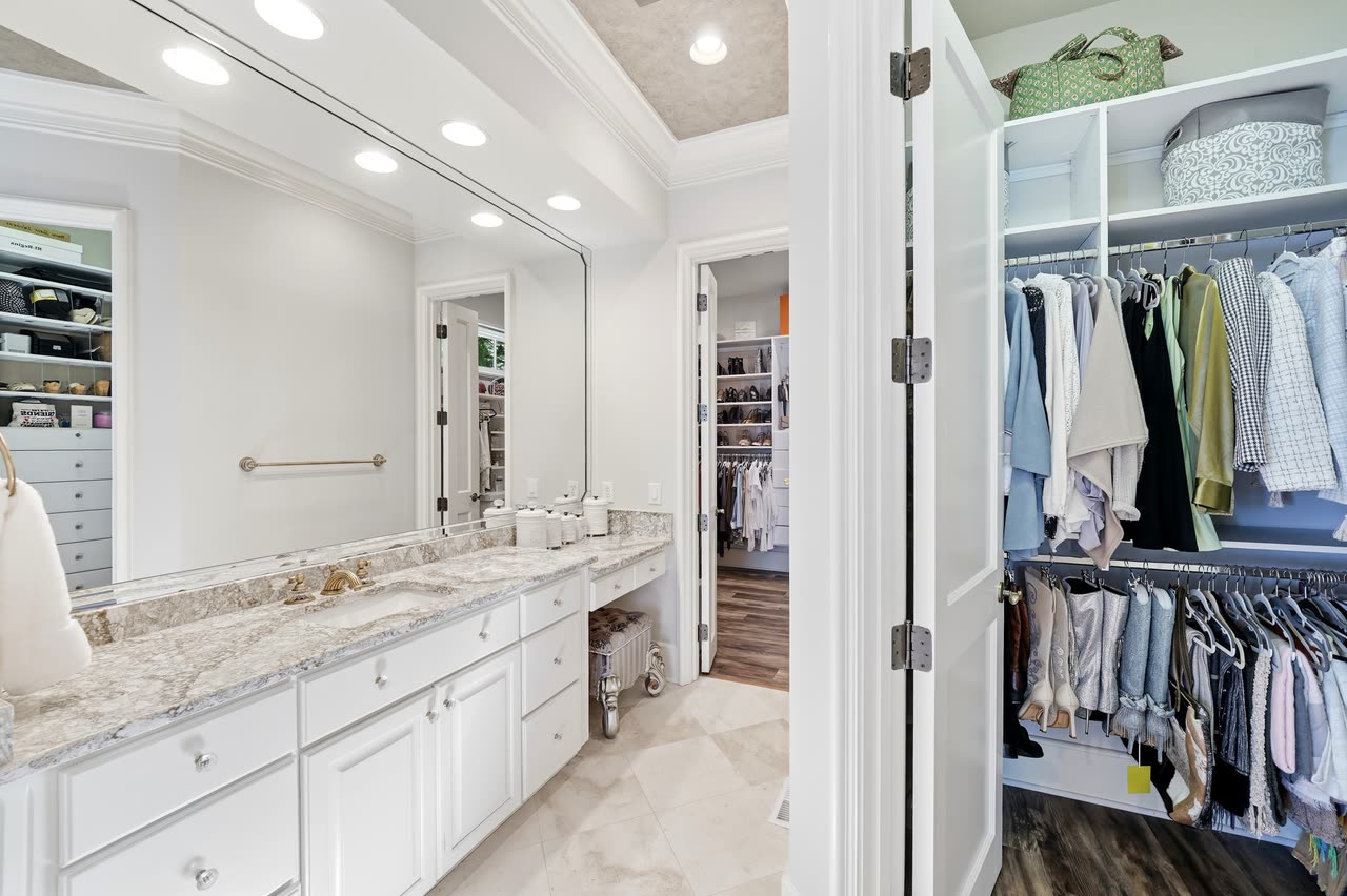 Primary bathroom and dressing room